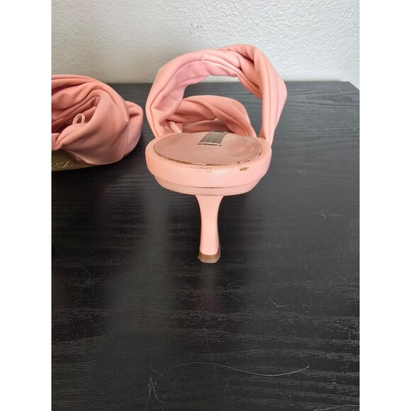 Zara pink ruched leather strapped heels women's size 39 - Picture 7 of 11